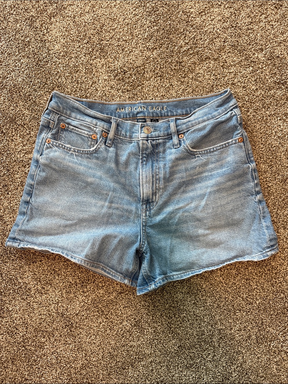 American Eagle Outfitters Light Wash Denim High-Rise Shorts
